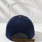 1pc Retro Cute Embroidered Bear Corduroy Color Block Baseball Cap, Unisex Winter Hat