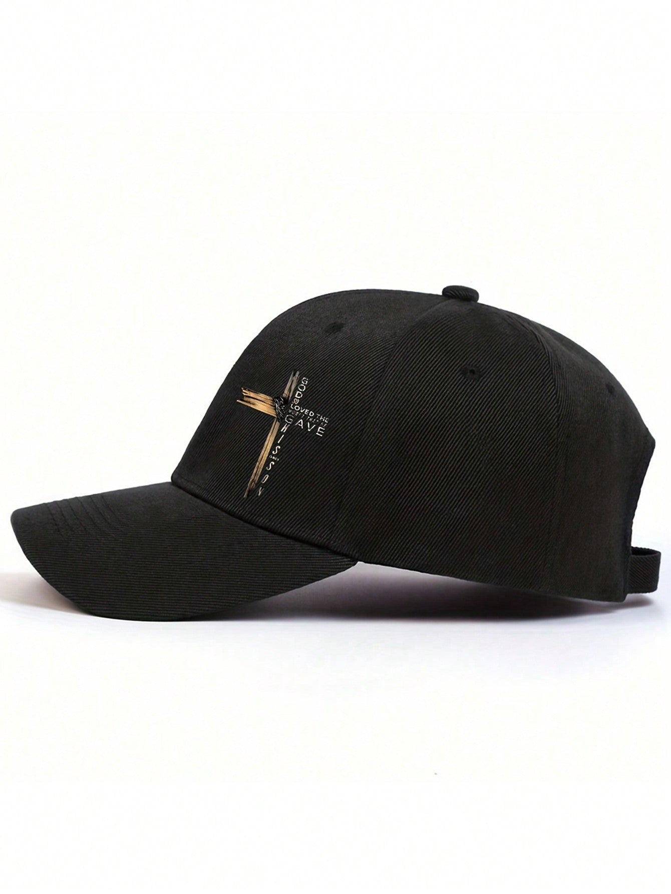 1pc Jesus Cross Letter Print Unisex Baseball Cap, Streetwear Sporty Curved Brimmed Adjustable Hat