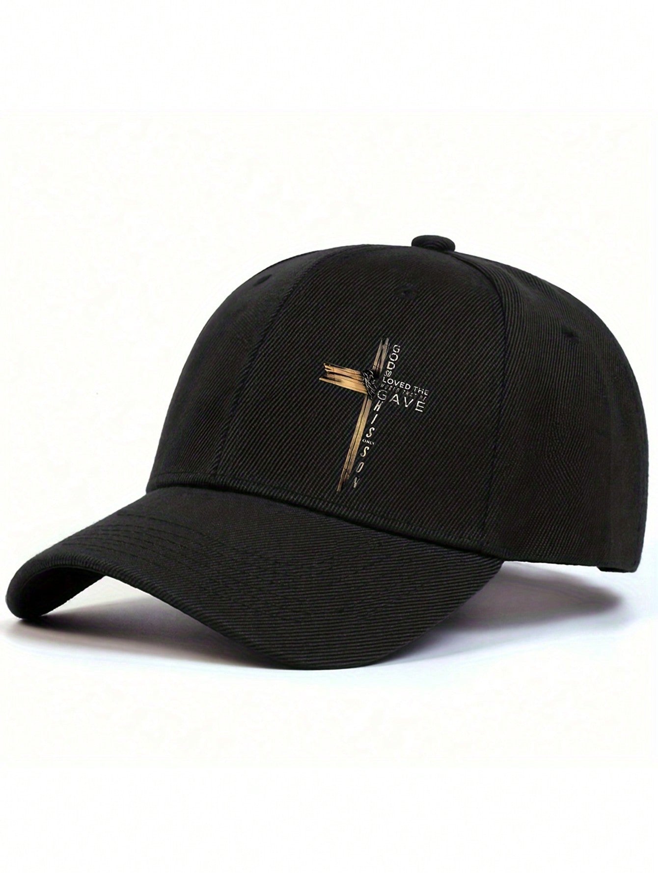 1pc Jesus Cross Letter Print Unisex Baseball Cap, Streetwear Sporty Curved Brimmed Adjustable Hat