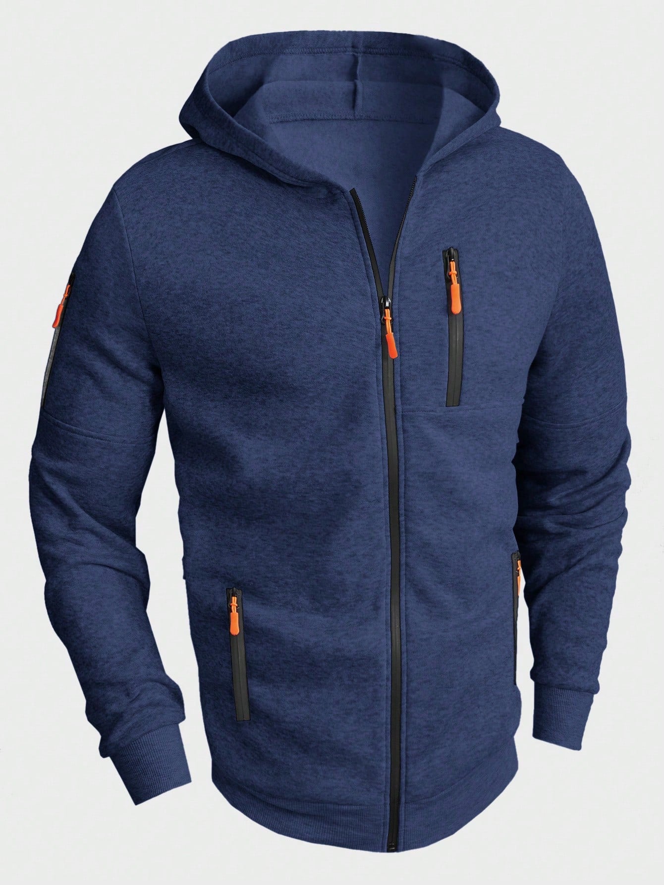 Manfinity RelaxMax Men's Hooded Zip-up Sweatshirt With Front Zipper