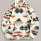 Printed Long Sleeve Sweatshirt, Fashion Versatile Warm Contrast Color Zip-Up Jacket For Women