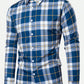 Men's Casual Loose Plaid Print Colorful Button-Up Urban Long Sleeve Shirt, Autumn, For Husband