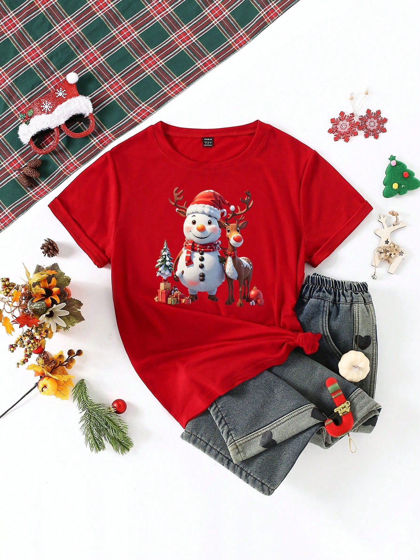 Christmas Women Casual Stylish Cartoon Snowman, Reindeer