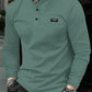 Manfinity Homme Men Color Collar Long Sleeve Formal Work Button Polo Shirt, For Husband