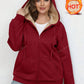 Women's Winter Warm Plus Fleece Thick Pocket Hooded Sportswear Jacket