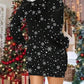 Women's Cute Reindeer Pattern Long Hooded Sweatshirt Dress Versatile Autumn Christmas Outfit