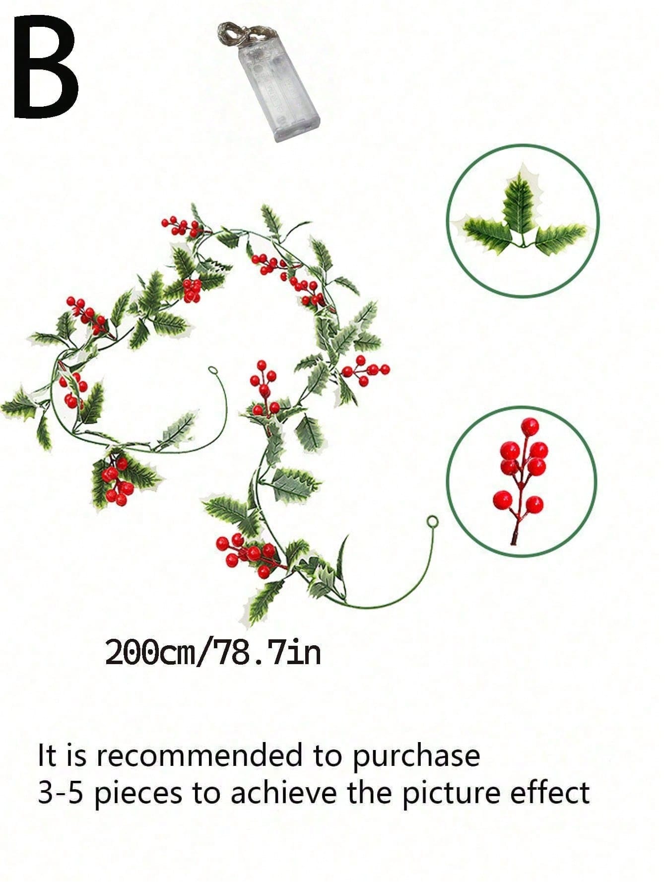 1pc Red Berry Garland Christmas Decoration, Artificial Cranberry Vine - Plastic Holly Hanging Decor, Suitable For Home, Wedding, Christmas - Versatile Artificial Berry Wreath, For Table, New Year Celebration, Engagement Party Decoration