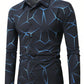 Manfinity Homme Men's Full Print Long Sleeve Shirt, Party Wear, Spring/Autumn