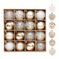 16PCS Christmas Tree Decorations, Christmas Ball Ornaments Set, Champagne Gold White Shatterproof 2.36''Christmas Tree Pendants For Home Party Indoor Outdoor Decor