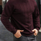 Men's Anti-Wrinkle Long Sleeve Sweatshirt, Fashionable Casual Jacquard Wheat Pattern Melange Round Neck Pullover, Minimalist