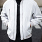 Manfinity Homme Men's Casual Baseball Jacket With Double Zipper Decor And Slanted Pockets, Outerwear