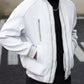 Manfinity Homme Men's Casual Baseball Jacket With Double Zipper Decor And Slanted Pockets, Outerwear