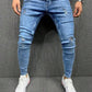 Men's Casual Distressed Elastic Denim Jeans