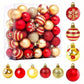 50 Piece Christmas Ball Decoration Set, Anti Fall Decoration Christmas Tree Sparkling Red And Gold Christmas Balls Christmas Hanging Decorations Christmas Tree Pendant Balls Christmas Tree Family Party Indoor And Outdoor Decoration