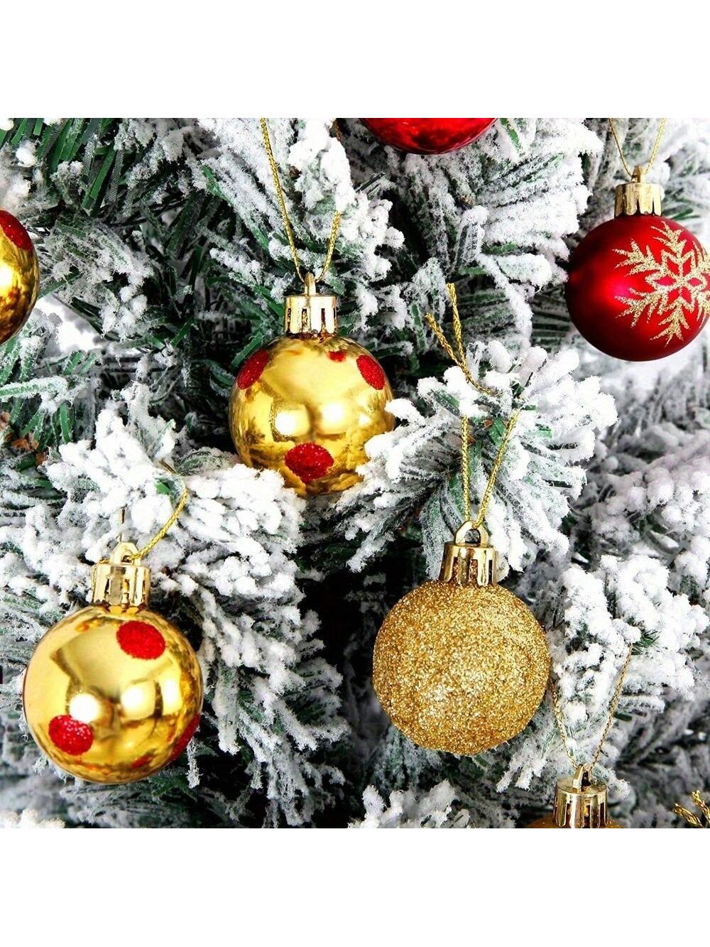 50 Piece Christmas Ball Decoration Set, Anti Fall Decoration Christmas Tree Sparkling Red And Gold Christmas Balls Christmas Hanging Decorations Christmas Tree Pendant Balls Christmas Tree Family Party Indoor And Outdoor Decoration