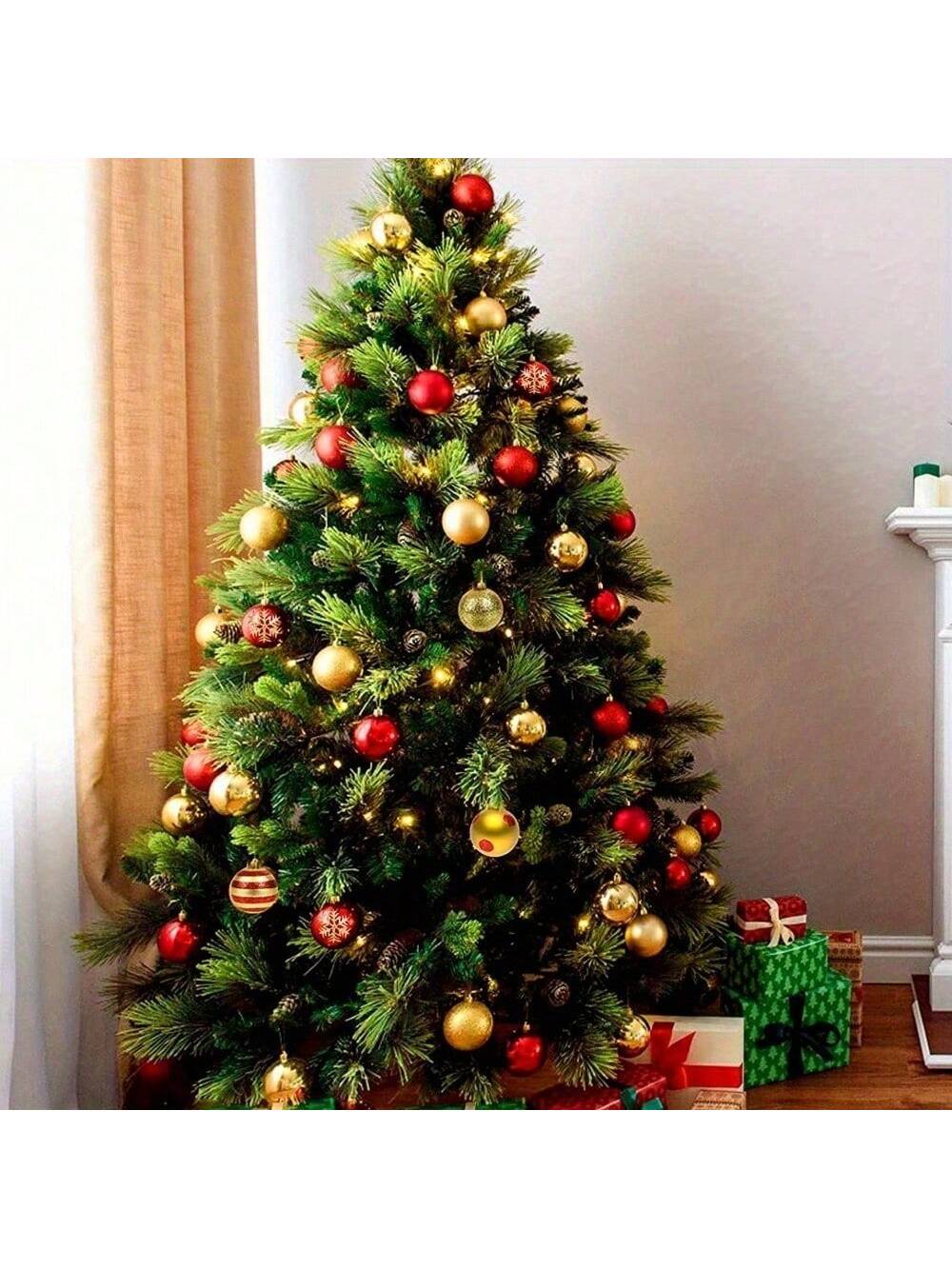 50 Piece Christmas Ball Decoration Set, Anti Fall Decoration Christmas Tree Sparkling Red And Gold Christmas Balls Christmas Hanging Decorations Christmas Tree Pendant Balls Christmas Tree Family Party Indoor And Outdoor Decoration