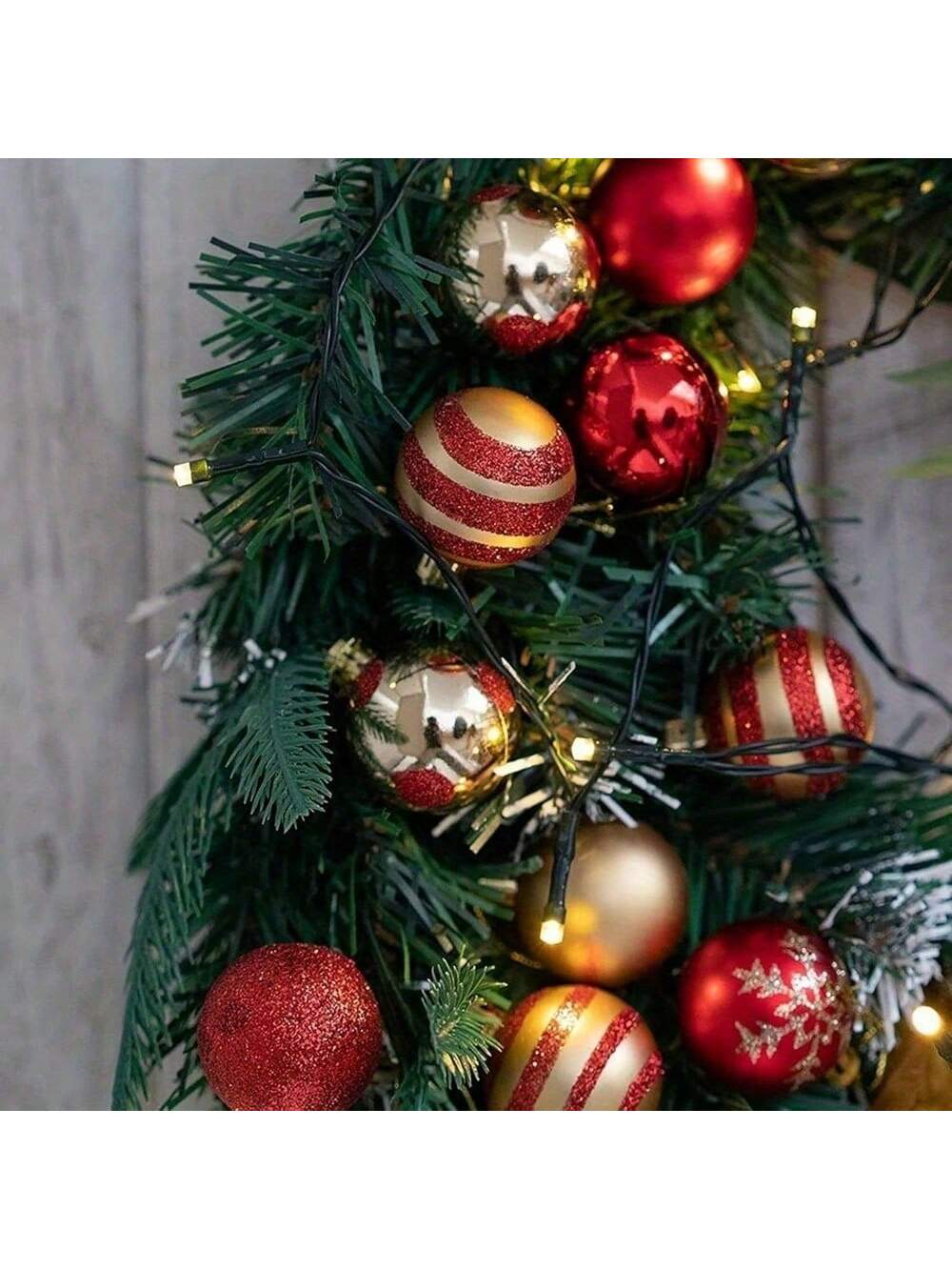 50 Piece Christmas Ball Decoration Set, Anti Fall Decoration Christmas Tree Sparkling Red And Gold Christmas Balls Christmas Hanging Decorations Christmas Tree Pendant Balls Christmas Tree Family Party Indoor And Outdoor Decoration