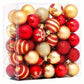 50 Piece Christmas Ball Decoration Set, Anti Fall Decoration Christmas Tree Sparkling Red And Gold Christmas Balls Christmas Hanging Decorations Christmas Tree Pendant Balls Christmas Tree Family Party Indoor And Outdoor Decoration