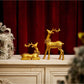 2pcs Christmas Deer Decor, Cute Desk Ornament Resin Statue Home Decor Party Present