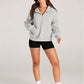 Half Zip Sweater Cropped Hoodie Fleece Jacket Women's 1/4 Zip Top Pullover Autumn Clothing 2024 Winter Clothing