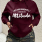 EZwear Women Casual Letter Print Pocket Hoodie Sweatshirt Pullover, Daily Wear