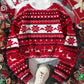 Essnce Women's Christmas Sweatshirt Thermal Fuzzy Sweatshirt Red Geometric