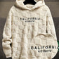 Men's Letter Jacquard Fleece Hoodie Sweatshirt, Autumn/Winter