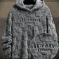 Men's Letter Jacquard Fleece Hoodie Sweatshirt, Autumn/Winter