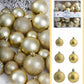 1 Set Of 28pcs Gold Christmas Ornament Balls, Christmas Tree Decorations With Hanging Strings, Suitable For Christmas Tree, Holiday, Wedding, Party, Home Decor, 4/5/6cm (1.6/2/2.4 Inches) Shatterproof Glitter Hanging Ornaments