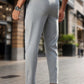 Manfinity Mode Men, Regular Straight, Pocket Design, Dark Stripes, Folded Hems, Business Casual Slim Fit Suit Pants