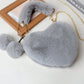 Furry Purse For Girls Heart Shaped Fluffy Handbag For Women Soft Small Shoulder Bag Clutch Purse With Metal Chain Strap . The Best Valentine's Gifts For Girlfriend Lady