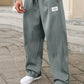 Manfinity Homme Plus Size Men's Casual Pants With Front Tie And Pockets, Everyday Wear