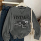 EZwear Vintage Car Print Hoodie Casual Loose Fit Sweatshirt For Women, Autumn Winter,Long Sleeve Tops