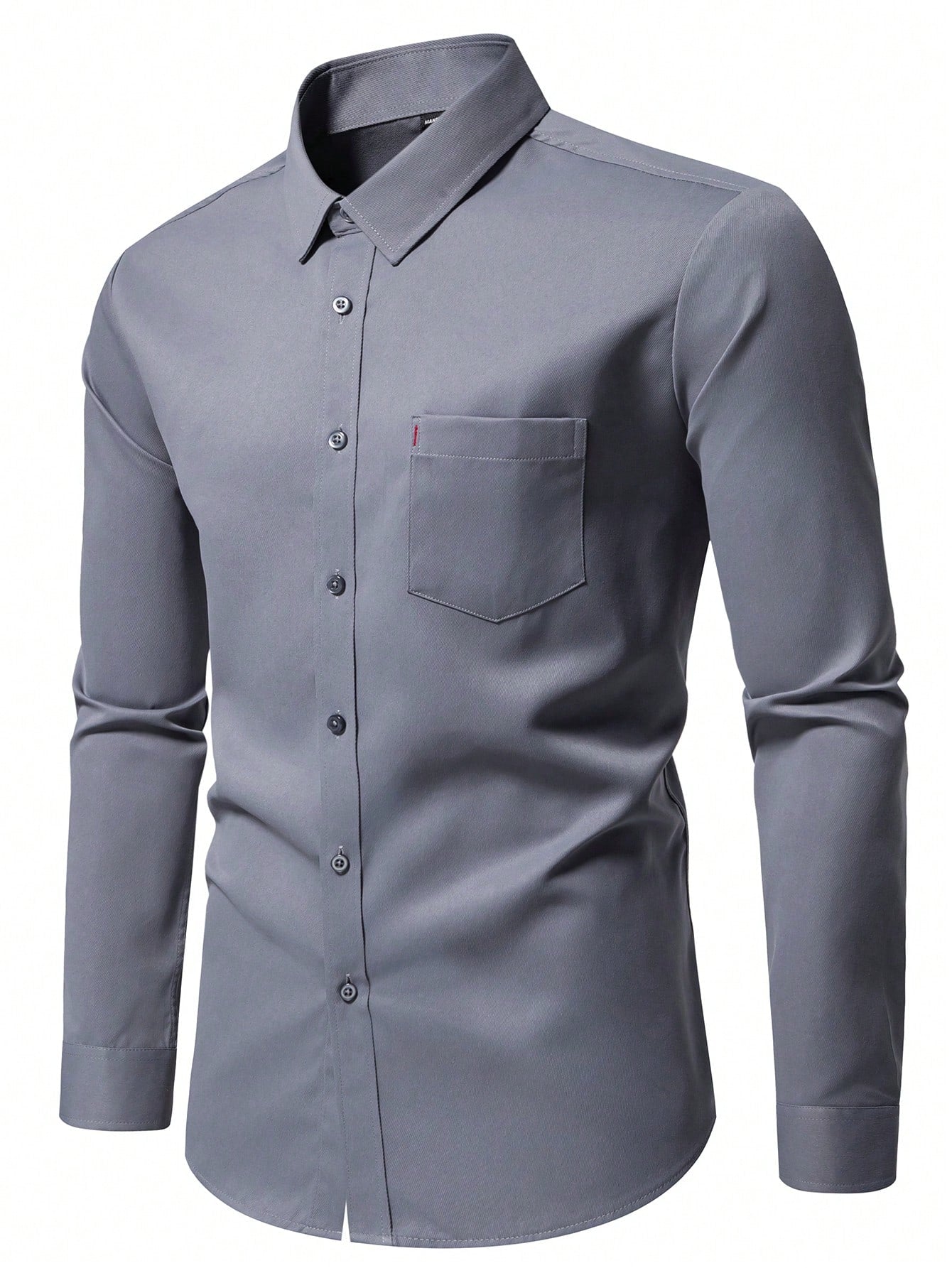 Manfinity Mode Men Spring/Autumn Casual Solid Color Long Sleeve Shirt