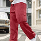 Manfinity Homme Plus Size Solid Color Drawstring Jogger Pants With Pockets