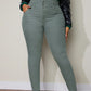 Lady Women's Plus Size Slim Fit Jeans With Button And Whisker Design, For Thanksgiving