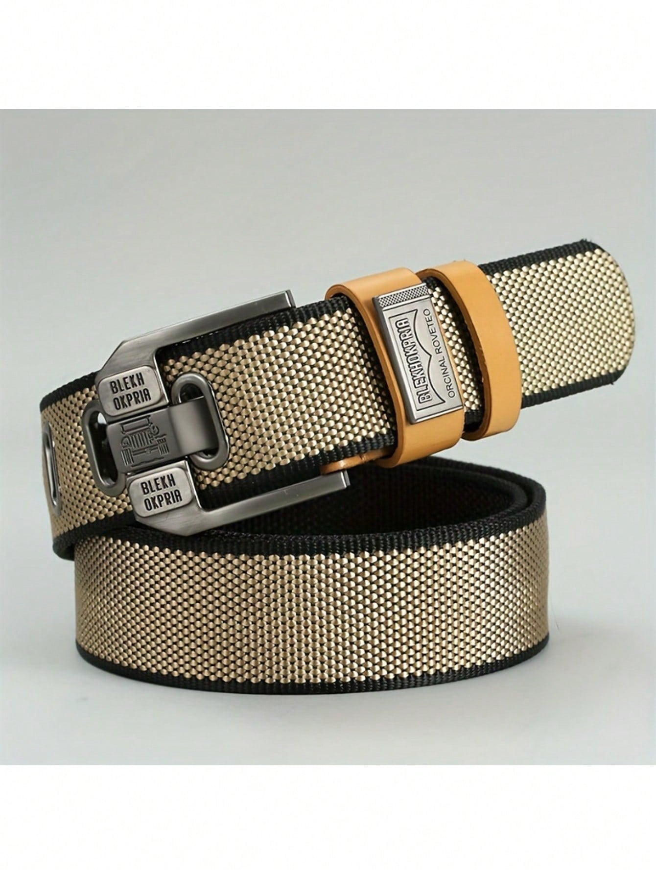 1 Pc Plain Nylon Party/Business Belt For Men, Simple Style Buckle-Less Sliding Buckle, Durable All-Year Round Wear