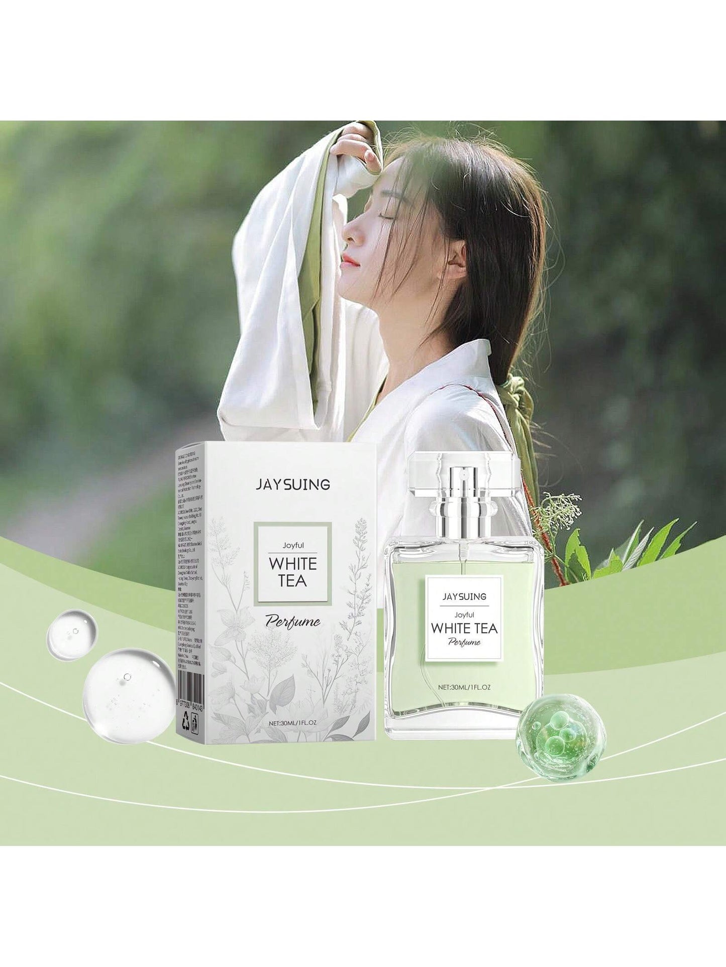 1pc 30ml Qinghuan White Tea Perfume Lasting Fresh Long-Lasting Creates An Elegant Dating Fragrance