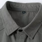 Men's Solid Color Long Sleeve Cargo Work Pockets Button-Down Shirts With Metal Badge