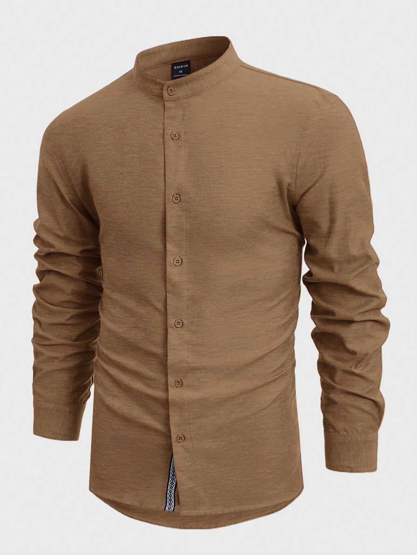 Manfinity Basics Men Cotton Solid Button Front Shirt