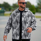 1pc Men's Casual Trendy Abstract Digital Painting Print Jacket, Versatile For Daily Wear