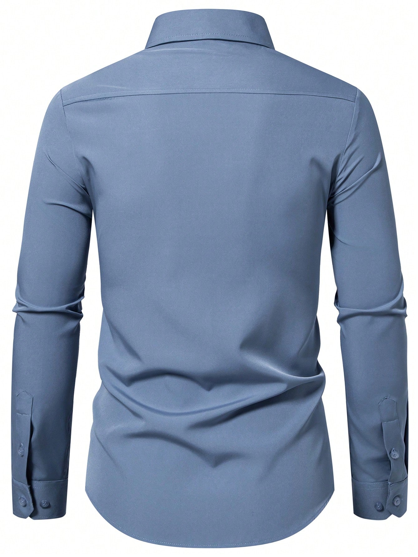 Manfinity Mode 1pc Men's Plain Color Long Sleeve Shirt For Casual