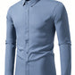 Manfinity Mode 1pc Men's Plain Color Long Sleeve Shirt For Casual