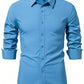 Manfinity Mode 1pc Men's Plain Color Long Sleeve Shirt For Casual