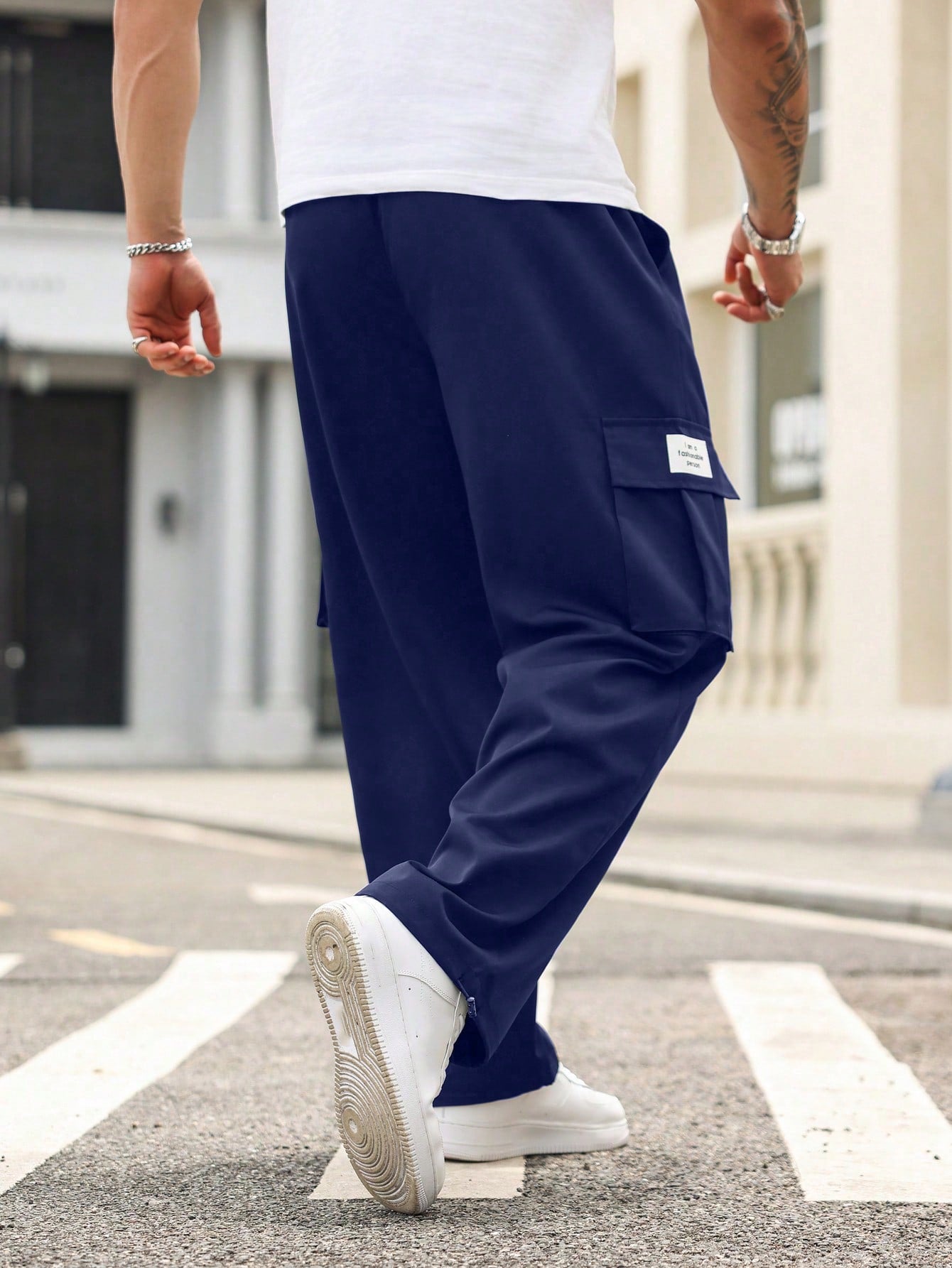 Manfinity Homme Plus Size Solid Color Drawstring Jogger Pants With Pockets