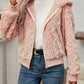 LUNE Zip Up Drop Shoulder Hooded Teddy Jacket