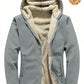 Men Zip Up Thermal Lined Hooded Jacket