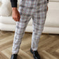 Manfinity Bizformal Men's Fashionable Plaid Printed Tapered Dress Pants