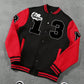 Manfinity Sporsity Men's Letter Printed Button Up Baseball Jacket