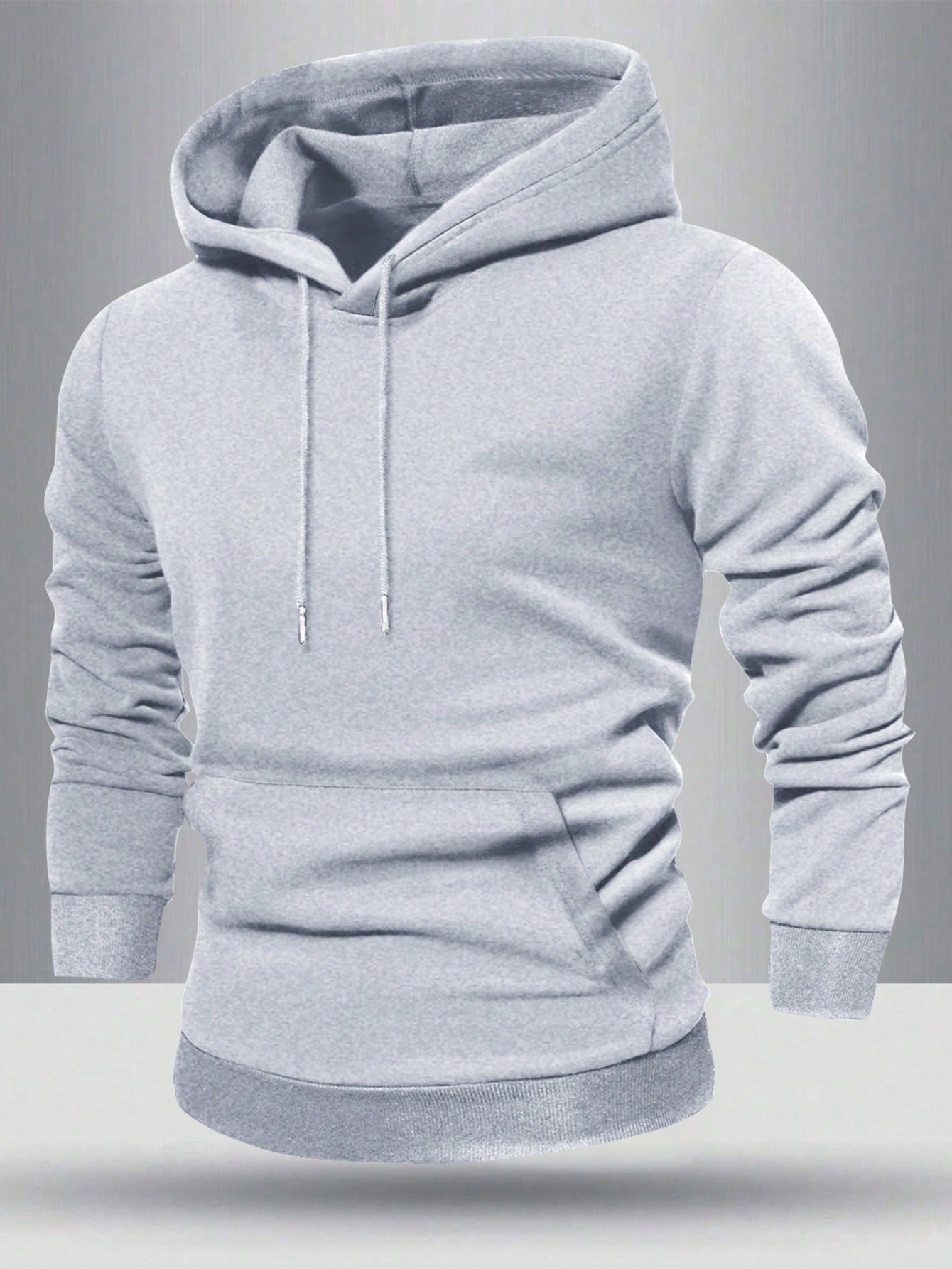 Men's Casual Spring Autumn Regular Fit Long Sleeve Pocket Hoodie Solid Color Basic Style Sweatshirt Outerwear